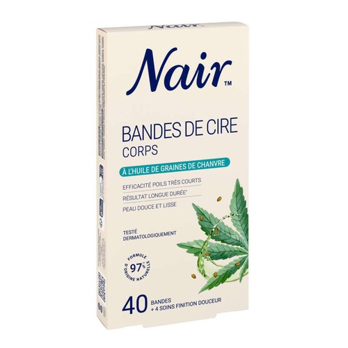 Nair Bandes Cire Froide chanvre et CBD x40
