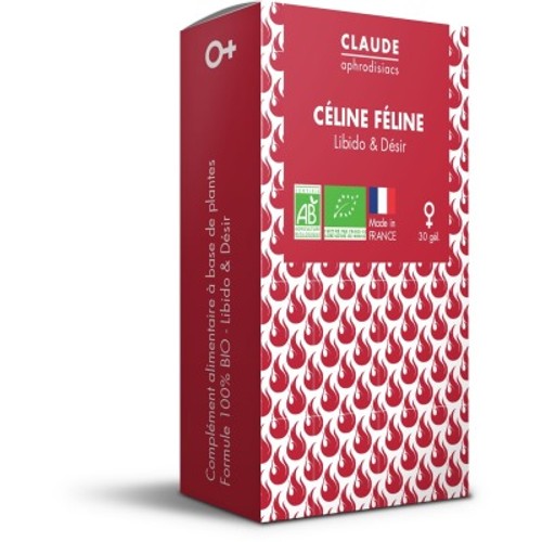 Claude Aphrodisiacs - Céline Féline Bio 30 gélules 30g - Libido & Désir Complément alimentaire