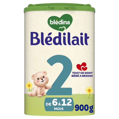 Blédina Blédilait Lait poudre 2ème âge 6 mois à 12 mois 900g