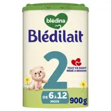 Blédina Blédilait Lait poudre 2ème âge 6 mois à 12 mois 900g