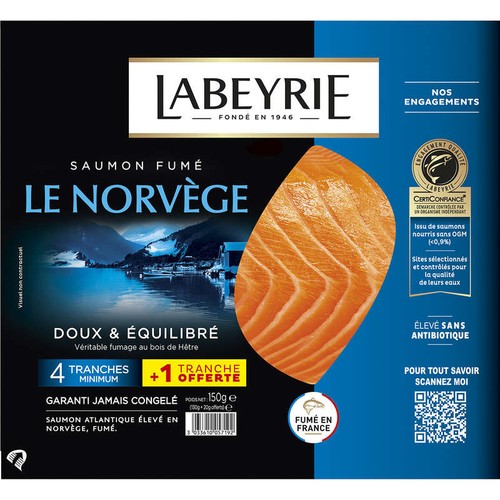 Labeyrie Saumon fumé le Norvège x4 tranches