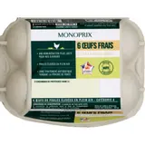 Monoprix Œufs de Poules Elevées en Plein Air x6