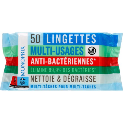 Monoprix Lingettes Multi-Usages Désinfectantes x50
