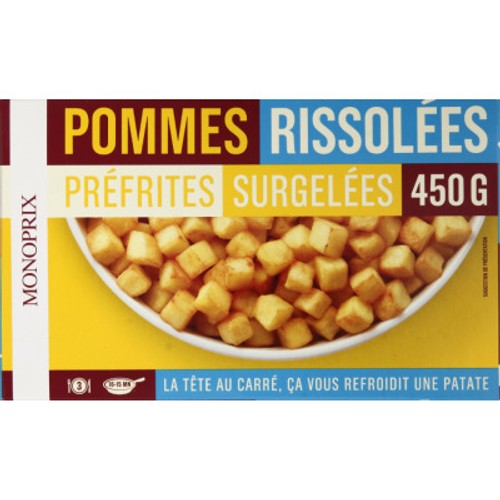 Monoprix Pommes Rissolées préfrites, surgelées 450g