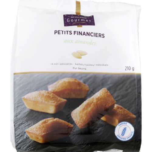 Monoprix Gourmet Petits financiers aux amandes 210g