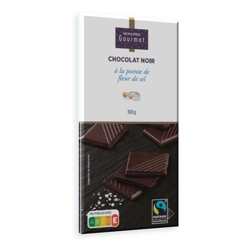 Monoprix Gourmet Chocolat Noir à la pointe de Fleur de Sel 100g