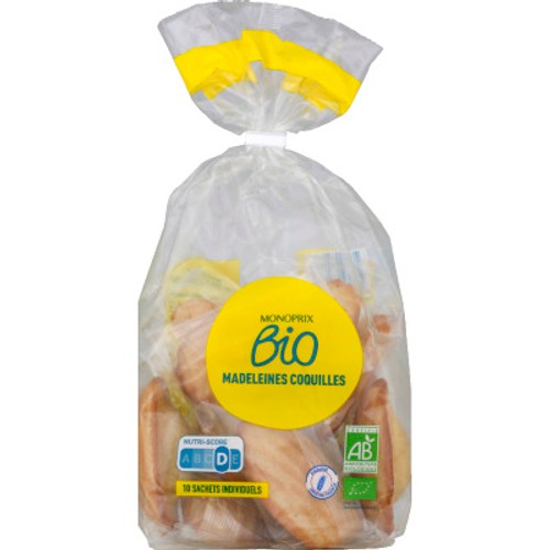 Monoprix Bio Madeleines Coquilles 250g