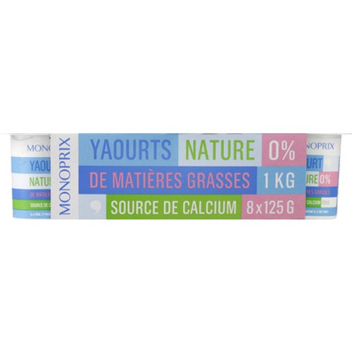 Monoprix Yaourt nature 0% 125g