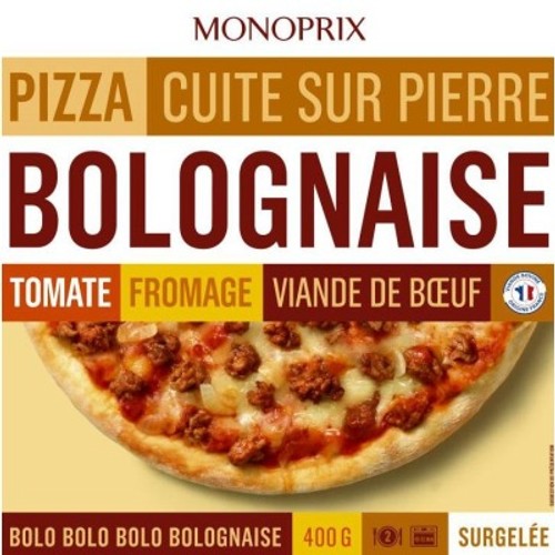 Monoprix Pizza Bolognaise Surgelée 400g
