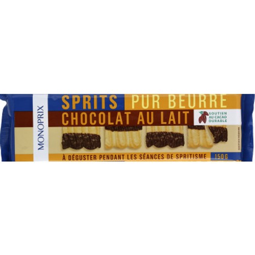 Monoprix Biscuits Sablés Sprits Chocolat au Lait paquet x9 150g