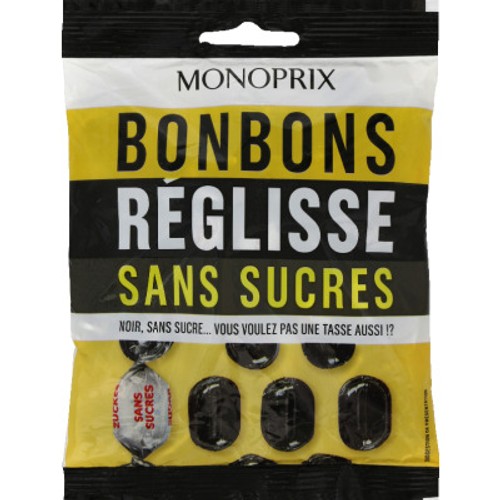 Monoprix Bonbons Réglisse Sans Sucres 110g