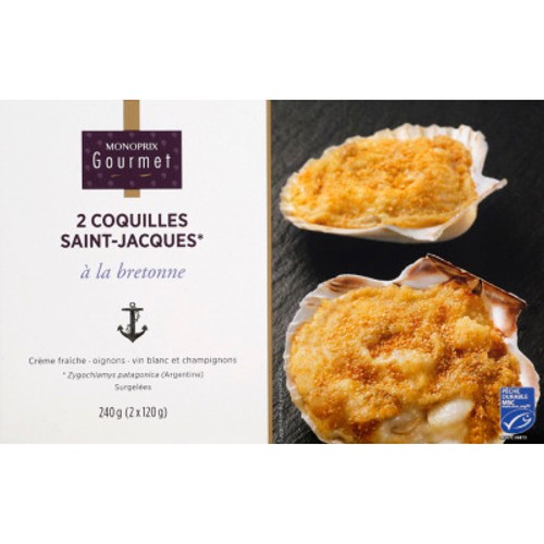 Monoprix Gourmet 2 Coquilles Saint-Jacques À La Bretonne 240g