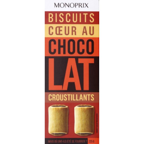 Monoprix Biscuits Croustillants Coeur au Chocolat 225g