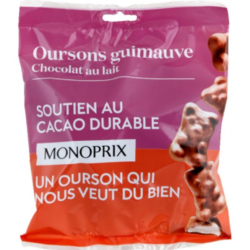 Monoprix Petits Ours guimauve chocolat 200g