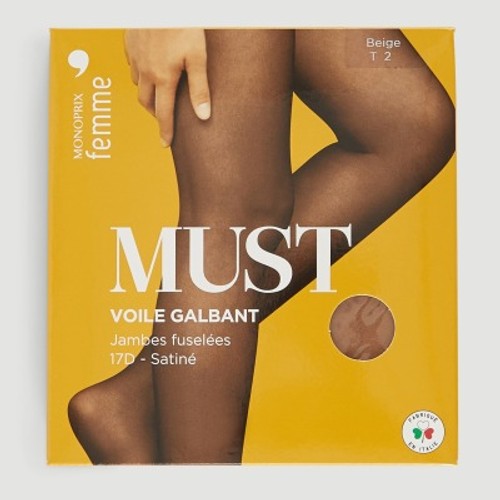 Monoprix Collants voile galbant beige satiné taille 3