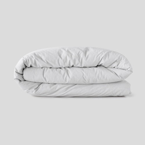 Monoprix Maison Housse De Couette 220X240Cm, Rayé Blanc Et Noir, Coton Bio