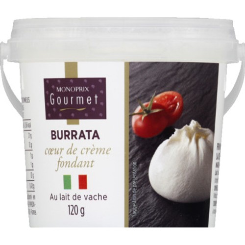 Monoprix Gourmet Burrata au lait de vache 120g