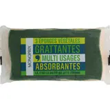 Monoprix Éponges Végétales Grattantes x3