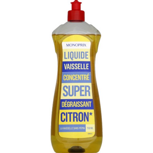 Monoprix Liquide Vaisselle Concentré Super Dégraissant Citron 750ml