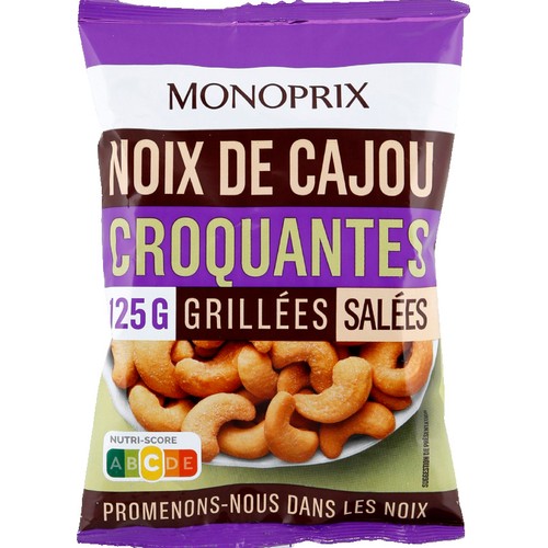 Monoprix Noix de Cajou Grillées et Salées 125g