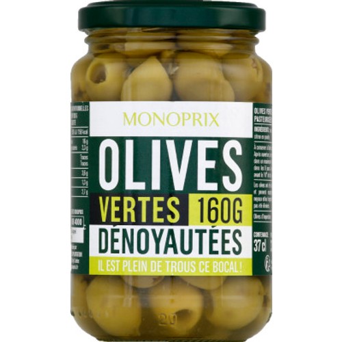 Monoprix Olives vertes dénoyautées 160g