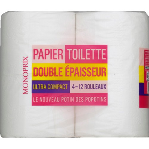 Monoprix Papier Toilette double épaisseur ultra-compact x4