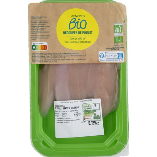 Monoprix Bio Origines Aiguillettes De Poulet 230g