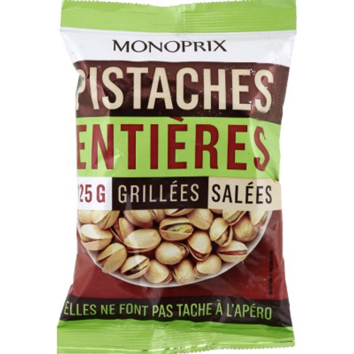 Monoprix Pistaches entières grillées salées 125g