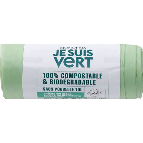 Monoprix Je Suis Vert Sacs Poubelle Biodégradables 100% Compostables 20x10L