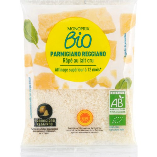 Monoprix Bio Parmigiano Reggiano râpé AOP 50g