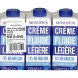 Monoprix Crème Fluide Légère Stérilisée 3x20cl