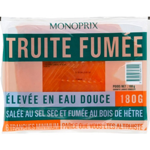 Monoprix Truite Fumée 180g