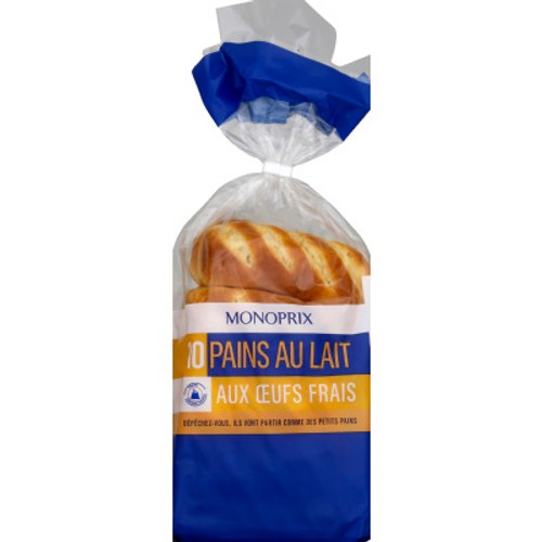 Monoprix 10 Pains au lait aux œufs frais 350g