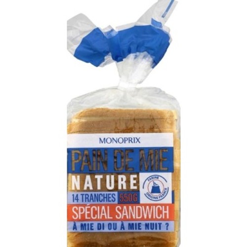 Monoprix Pain de mie nature 550g