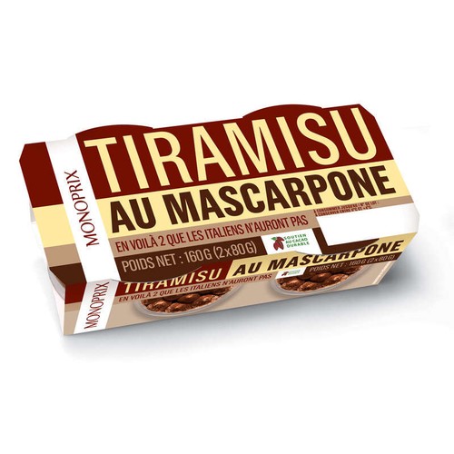 Monoprix Tiramisu au Mascarpone 2x80g