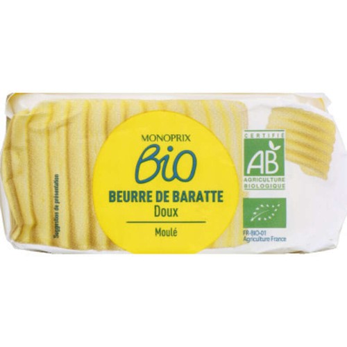 Monoprix Bio Beurre moulé doux 250g