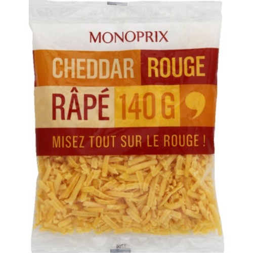 Monoprix Cheddar rouge râpé 140g