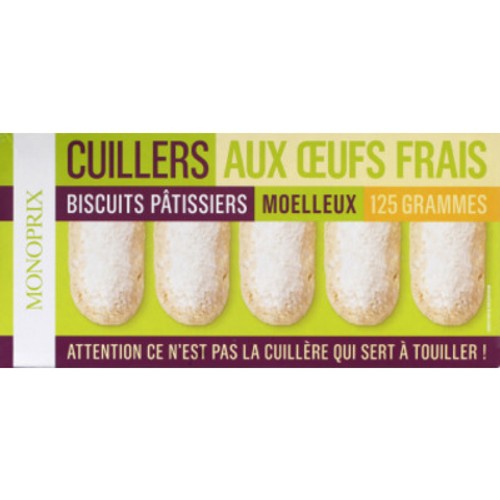 Monoprix Cuillers Biscuits pâtissiers aux œufs frais 125g