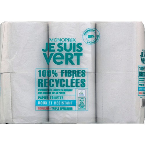 Monoprix Je Suis Vert Papier Toilette Triple Épaisseur x6