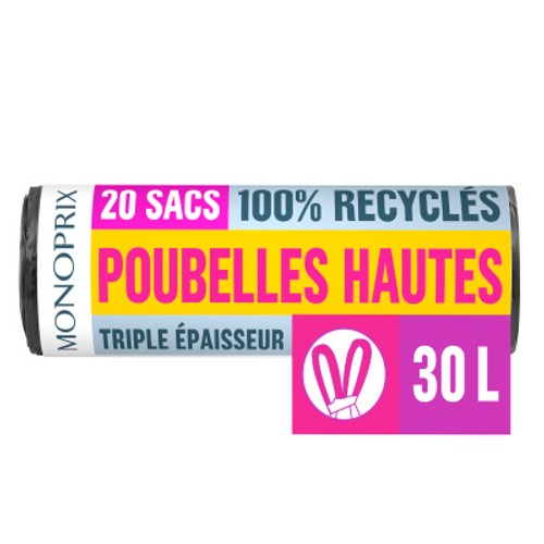 Monoprix Sacs pour Poubelles hautes 30L