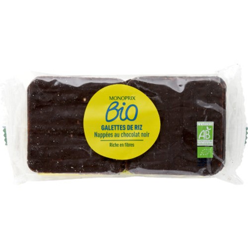 Monoprix Bio Galettes De Riz Chocolat Noir 100g