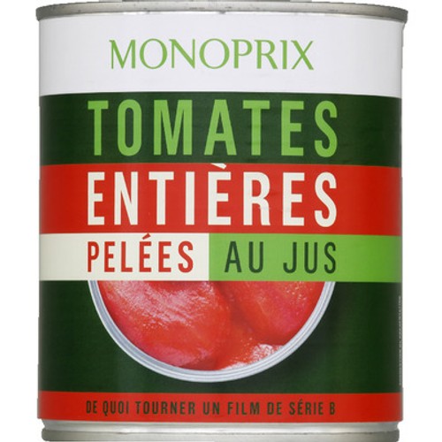 Monoprix Tomates Entières Pelées Au Jus 476g