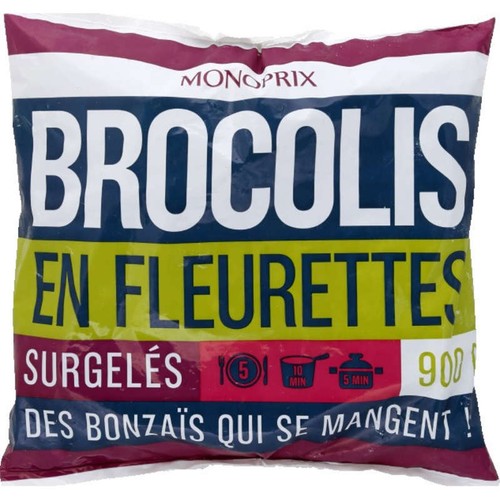 Monoprix Brocolis en fleurettes surgelés 900g