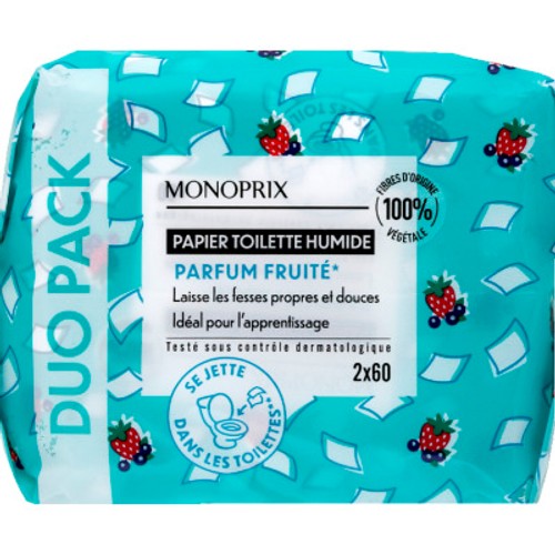 Monoprix Bébé Papier Toilette humide 2x60