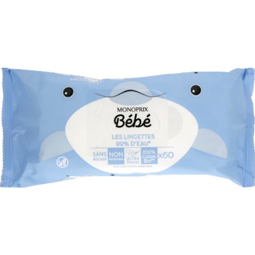 Monoprix Bébé Lingettes eau x60
