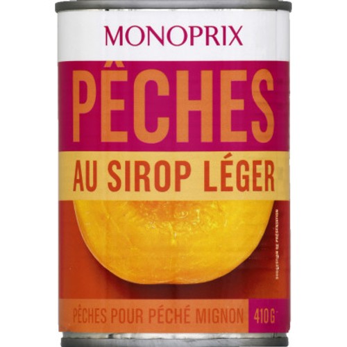 Monoprix Pêches Au Sirop Léger 235g
