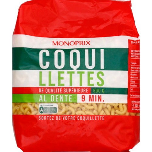 Monoprix Coquillettes Qualité Supérieure 500g