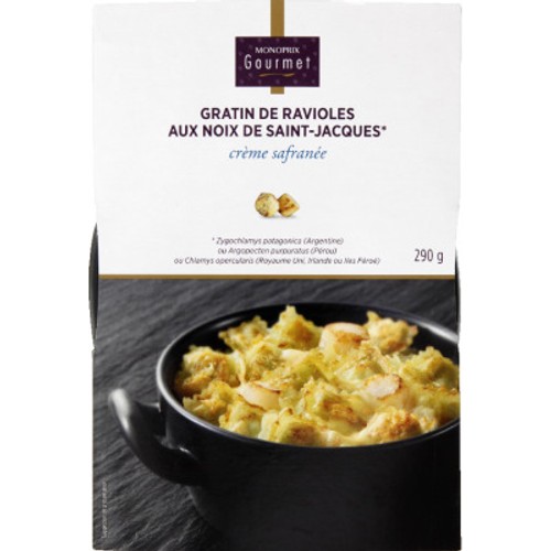Monoprix Gourmet Gratin de ravioles aux Saint Jacques 290g