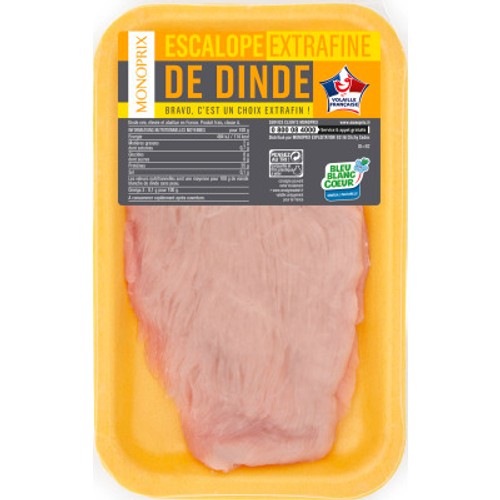 Monoprix Escalope Extrafine De Dinde x2 260g