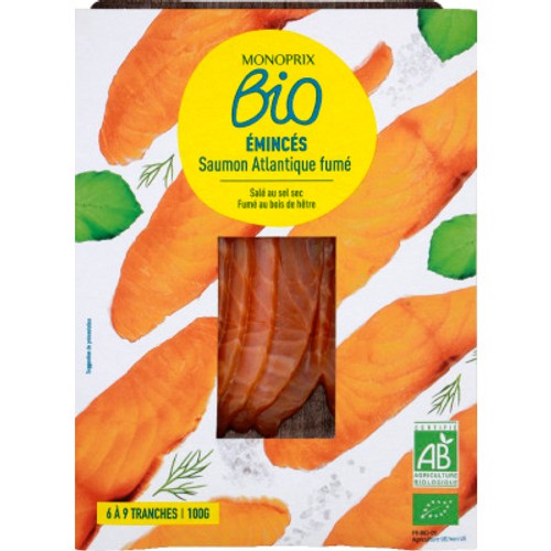 Monoprix Bio Émincés de Saumon Fumé 100g